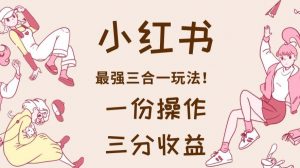 小红书最强三合一玩法，一份操作获得三份收益！【揭秘】-比钱轻创