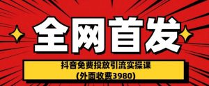 全网首发：抖音免费投放引流实操课(外面收费3980)【揭秘】-比钱轻创