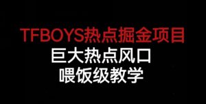 TFBOYS热点掘金项目，巨大热点风口，喂饭级教学-比钱轻创