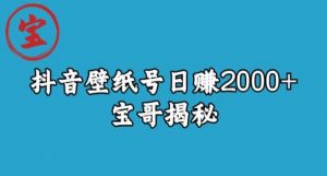 宝哥抖音壁纸号日赚2000+，不需要真人露脸就能操作【揭秘】-比钱轻创