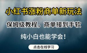 小红书涨粉商单新玩法，保姆级教程，商单接到手软，纯小白也能学会【揭秘】-比钱轻创
