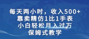 两小时，收入500+，靠卖精仿1比1手表，小白轻松月入过万！保姆式教学-比钱轻创