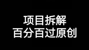 项目拆解赛道百分百过原创【揭秘】-比钱轻创
