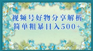 视频号好物分享解析，简单粗暴可以批量方大的项目【揭秘】-比钱轻创