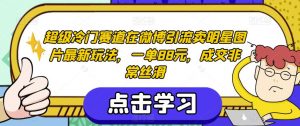 超级冷门赛道在微博引流卖明星图片最新玩法，一单88元，成交非常丝滑【揭秘】-比钱轻创