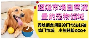 超级市场自带流量的宠物领域，同城萌宠项目冷门方法打破热门市场，小白轻松600+-比钱轻创