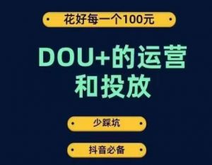 DOU+的运营和投放，花1条DOU+的钱，成为DOU+的投放高手，少走弯路不采坑-比钱轻创