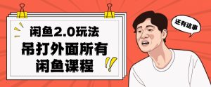 闲鱼2.0玩法单号每天日入2000，吊打市面所有课程-比钱轻创