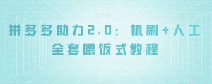 拼多多助力2.0：机刷+人工全套喂饭式教程【揭秘】-比钱轻创