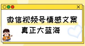 视频号情感文案,真正大蓝海,简单操作,新手小白轻松上手(教程+素材)【揭秘】-比钱轻创