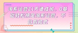 淘系运营21天速成班,0基础轻松搞定淘系运营,不做假把式-比钱轻创