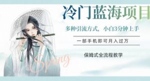 冷门蓝海项目，操作简单，小白3分钟上手，多种引流方式，保姆式全流程教学【揭秘】-比钱轻创