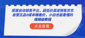 搭建自动销售平台，超低价渠道销售京东自营正品0成本赚差价，小白也能看懂的保姆级教程【揭秘】-比钱轻创