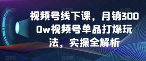 视频号线下课，月销3000w视频号单品打爆玩法，实操全解析-比钱轻创