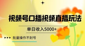 视频号囗播视频直播玩法，单日收入5000+，批量操作不封号【揭秘】-比钱轻创