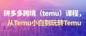拼多多跨境（temu）课程，从Temu小白到玩转Temu-比钱轻创