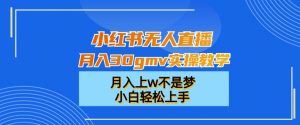 小红书无人直播月入30gmv实操教学，月入上w不是梦，小白轻松上手【揭秘】-比钱轻创
