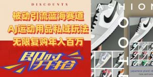 被动引流蓝海赛道，AJ运动用品私域玩法，无限复购年入百万【揭秘】-比钱轻创