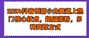 2024抖音创新小众赛道上热门核心技术，超级涨粉，多种变现方式【揭秘】-比钱轻创