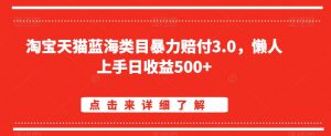 淘宝天猫蓝海类目暴力赔付3.0，懒人上手日收益500+【仅揭秘】-比钱轻创