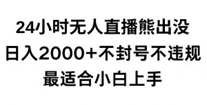 快手24小时无人直播熊出没，不封直播间，不违规，日入2000+，最适合小白上手，保姆式教学【揭秘】-比钱轻创