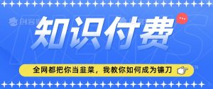 2024最新知识付费项目，小白也能轻松入局，全网都在教你做项目，我教你做镰刀【揭秘】-比钱轻创