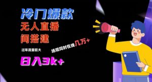 冷门爆款直播间手把手搭建，流量巨大，日入3k+【揭秘】-比钱轻创