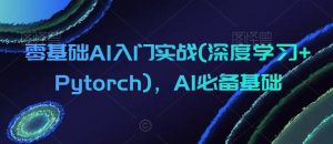 零基础AI入门实战(深度学习+Pytorch)，AI必备基础-比钱轻创