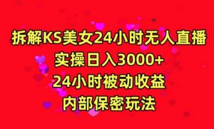 利用快手24小时无人美女直播,实操日入3000,24小时被动收益,内部保密玩法【揭秘】-比钱轻创