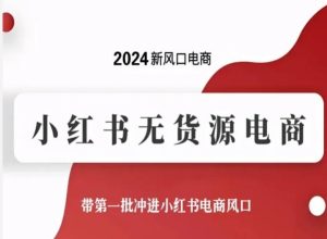 2024新风口电商，小红书无货源电商，带第一批冲进小红书电商风口-比钱轻创