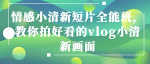 情感小清新短片全能班，教你拍好看的vlog小清新画面-比钱轻创