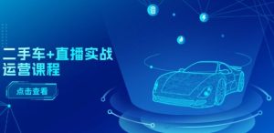二手车+直播实战运营课程:直播推荐/短视频推荐/千川投放/直播全流程-比钱轻创
