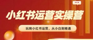 2024小红书运营实操营，​从入门到精通，完成从0~1~100-比钱轻创