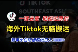 海外Tiktok短视频无脑搬运,一键去重轻松过原创,新手小白听话照做日入几张【揭秘】-比钱轻创