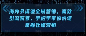 海外多渠道全域营销,高效引流获客,手把手带你快速掌握社媒营销-比钱轻创