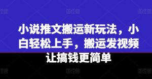 小说推文搬运新玩法，小白轻松上手，搬运发视频让搞钱更简单-比钱轻创