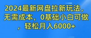 2024最新网盘拉新玩法，无需成本，0基础小白可做，轻松月入6000+【揭秘】-比钱轻创