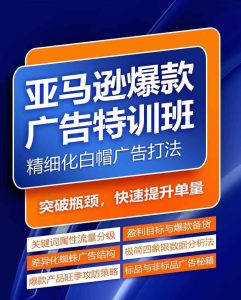 亚马逊爆款广告特训班，快速掌握亚马逊关键词库搭建方法，有效优化广告数据并提升旺季销量-比钱轻创