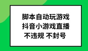 脚本自动玩游戏，抖音小游戏直播，不违规不封号可批量做【揭秘】-比钱轻创