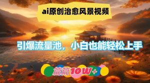 ai原创治愈风景视频，引爆流量池，小白也能轻松上手，篇篇10w+【揭秘】-比钱轻创