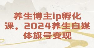 养生博主ip孵化课，2024养生自媒体旗号变现-比钱轻创