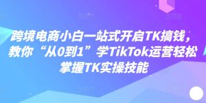 跨境电商小白一站式开启TK搞钱，教你“从0到1”学TikTok运营轻松掌握TK实操技能-比钱轻创