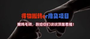 得物搬砖撸货项目?掰下数据，我给你们说说顶层思维【揭秘】-比钱轻创