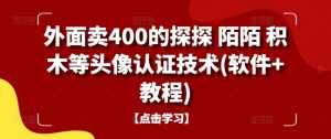外面卖400的探探 陌陌 积木等头像认证技术(软件+教程)-比钱轻创