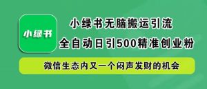 小绿书无脑搬运引流，全自动日引500精准创业粉，微信生态内又一个闷声发财的机会【揭秘】-比钱轻创
