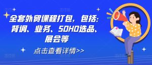 全套外贸课程打包，包括：背调、业务、SOHO选品、展会等-比钱轻创