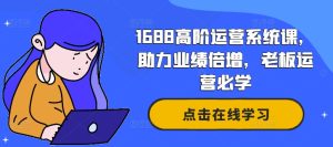 1688高阶运营系统课，助力业绩倍增，老板运营必学-比钱轻创