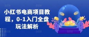 小红书电商项目教程,0-1入门全盘玩法解析-比钱轻创