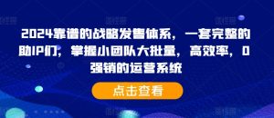 2024靠谱的战略发售体系，一套完整的助IP们，掌握小团队大批量，高效率，0 强销的运营系统-比钱轻创