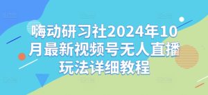 嗨动研习社2024年10月最新视频号无人直播玩法详细教程-比钱轻创